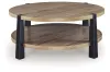Ashley Furniture T518-8 Ashley Furniture T518-8 Ridgester - Round Cocktail Table - Light Brown / Black