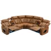 ACME LV06240 Taddeo - Power Motion Sectional Sofa With Power Headrest, Massage & LED - Two Tone Brown Leatherette
