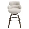 ACME DN03809 Jena - Counter Height Chair With Swivel - Beige & Walnut