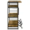CoasterEveryday 130071 Renaldi - 3-Shelf Home Bar Wine Cabinet - Rustic Nutmeg