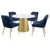 Coaster Fine Furniture 107600 Ambrose - Round Marble Top Dining Table - Brushed Gold