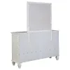 CoasterEssence 201303M Sandy Beach - 11-Drawer Dresser With Mirror - Cream White