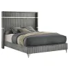 Coaster Fine Furniture 224991Q Lucia - Upholstered Queen Panel Bed - Gray