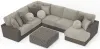 Jackson Furniture Industries 4047/63/59/30/76/28-29 Canyon - 4 Piece Sectional With Cuddler Seat Cushions, Included Accent Pillows And Cocktail Ottoman (Right Side Facing Chaise) - Umber