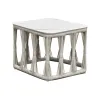 Intercon AX-TA-2020-WHT-C Intercon AX-TA-2020-WHT-C Alexa - Outdoor Seating Side Table With Stone Top - White