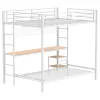Coaster Fine Furniture 460209WHT Campus - Metal Full Over Twin Workstation Bunk Bed - Matte White