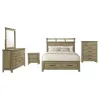 Coaster Fine Furniture 207530KE-S5 Hazlewood - 5 Piece Eastern King Storage Bedroom Set - Vineyard Oak