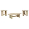 Coaster Fine Furniture 706588-S3 Kailani - 3-Piece Coastal Coffee And End Table Set - Beige Oak