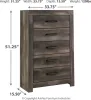 Ashley Furniture B440/31/36/46/68/66/99/62/92(2) Ashley Furniture B440/31/36/46/68/66/99/62/92(2) Wynnlow - 9 Pc. - Dresser, Mirror, Chest, King Poster Bed, 2 Nightstands - Gray