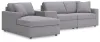Ashley Furniture 92104S41 Ashley Furniture 92104S41 Modmax - 4-Piece Sectional With Laf Corner Chaise And Storage Console - Granite