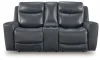 Ashley Furniture PCU1210018 Bexhurst - Power Reclining Loveseat With Console / Adjustable Headrest - Admiral