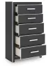 Ashley Furniture PCB3380-46 Ashley Furniture PCB3380-46 Zuraleus - Five Drawer Chest - Black