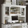 Liberty Furniture 417-HO132 Allyson Park - Jr Executive Credenza Hutch - Wirebrushed White / Charcoal