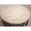 Riverside Furniture 77701 Capri - Round Cocktail Table - Alabaster Travertine