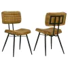 CoasterEssence 110642 Misty - Leather Upholstered Dining Side Chair (Set of 2) - Camel