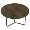 CoasterEssence 935995 Yaritza - Round Mango Wood Coffee Table - Natural And Gunmetal
