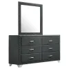 CoasterEveryday 223383M Melody - 6-Drawer Upholstered Dresser With Mirror - Gray