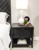 Samuel Lawrence Furniture S964-055 Lenox - Leg Nightstand With USB-C Port - Black