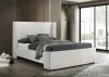 Coaster Fine Furniture 310078Q Alamosa - Boucle Upholstered Queen Wingback Bed - White