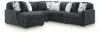 Ashley Furniture 98105S22 Ashley Furniture 98105S22 Midnight-Madness - 5-Piece Sectional With LAF Corner Chaise - Gunmetal