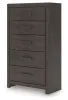 Ashley Furniture B3789-46 Prendonea - Five Drawer Chest - Charcoal