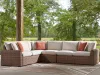 Ashley Furniture PCP610P2 Ashley Furniture PCP610P2 Dolan Creek - 4-Piece Outdoor Sectional - Beige / Brown