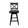 Intercon BS-BS-375W-BLK-K24 Wooden Barstool With X Back - Black