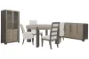 Pulaski Furniture P402230-KIT36 Pulaski Furniture P402230-KIT36 Anderson Park - Round Dining Table With 2 Upholstered Side Chairs, 2 Upholstered Arm Chairs, Sideboard And China Cabinet - Moose Trail / Frontier Brown