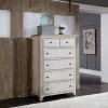 Liberty Furniture 652-BR41 Farmhouse Reimagined - 5 Drawer Chest - Antique White / Chestnut Tops