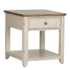 Liberty Furniture 652-OT1020 Farmhouse Reimagined - End Table With Basket - Antique White / Chestnut Tops