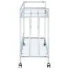 CoasterEssence 181382 Cara - 2-Tier Rectangular Glass Shelf Metal Bar Cart - Chrome