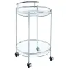 CoasterEveryday 181367 Chrissy - Round Glass Shelf Metal Bar Cart - Chrome