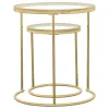 CoasterElevations 935936 Maylin - 2 Piece Round Glass Top Nesting Table Set - Gold