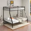 Coaster Fine Furniture 460365BLK Alevera - Metal Twin Over Full Bunk Bed With Ladder - Black