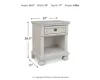 Ashley Furniture B742-91 Robbinsdale - One Drawer Night Stand - Antique White