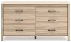 Ashley Furniture EB3929-231 Battelle - Six Drawer Dresser - Tan