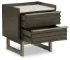 Ashley Furniture B786-92 Arkenton - Two Drawer Night Stand - Grayish Brown / White