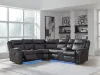 Ashley Furniture PC13001S1 Sultan Meadow - 2-Piece Reclining Sectional - Carbon