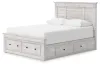 Ashley Furniture PCB1171B10 Ashley Furniture PCB1171B10 Makidern - Queen Panel Storage Bed With 2 Under Bed Storage Units And Storage Footboard - Whitewash