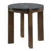 ACME LV06886 Estella - End Table With Natural Marble Top - Black Top & Walnut