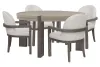 Pulaski Furniture P402230-KIT13 Pulaski Furniture P402230-KIT13 Anderson Park - Round Dining Table With 4 Upholstered Host Chairs - Moose Trail / Frontier Brown