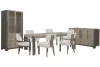 Pulaski Furniture P402240-KIT68 Pulaski Furniture P402240-KIT68 Anderson Park - Leg Dining Table With 4 Klismos Dining Chairs, 2 Host Chairs, Sideboard And China Cabinet - Moose Trail / Frontier Brown
