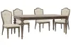 Pulaski Furniture P412240-KIT5 Pulaski Furniture P412240-KIT5 Saddle Creek - Extendable Leg Dining Table With 4 Upholstered Side Chairs - Timber Brown