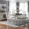 Liberty Furniture 244-CD-O6LTS Liberty Furniture 244-CD-O6LTS Magnolia Manor - 6 Piece Leg Table Set (Spindle Back Chairs) - Antique White