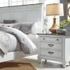 Liberty Furniture 417-BR61 Allyson Park - Nightstand With Charging Station - Wirebrushed White / Charcoal