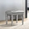 New Classic BA9698S-092 New Classic BA9698S-092 Valentino - Vanity Table Stool - Silver