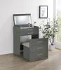 Coaster Fine Furniture 930210 Danbury - 3-Drawer Makeup Vanity & Stool Set - Gray High Gloss