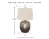 Ashley Furniture L207314 Magalie - Metal Table Lamp  - Antique Silver Finish