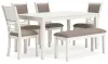 Ashley Furniture D423-325 Erinberg - Dining Room Table Set (Set of 6) - Antique White