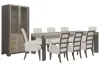 Pulaski Furniture P402240-KIT43 Pulaski Furniture P402240-KIT43 Anderson Park - Leg Dining Table With 8 Upholstered Arm Chairs And China Cabinet - Moose Trail / Frontier Brown